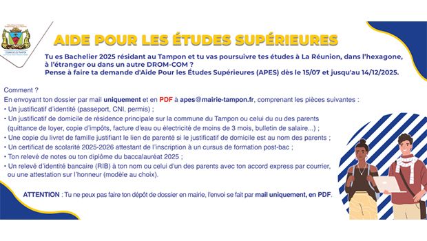 Le Tampon renouvelle son dispositif d’aide aux bacheliers